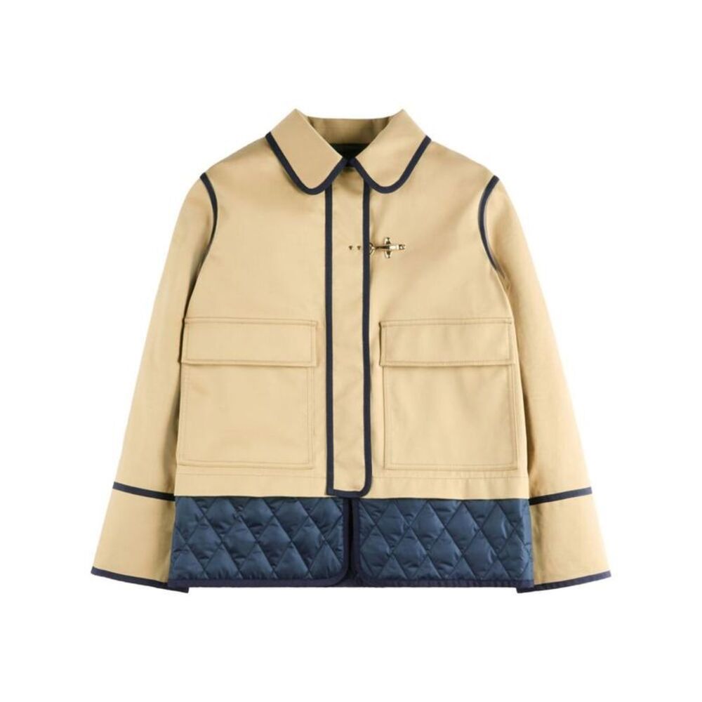FAY Women's Toggle Front Quilted Hem Jacket Women Beige Coats & Jackets